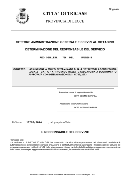 DETERMINA DEL RESPONSABILE DEL SETTORE