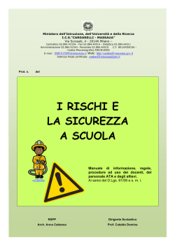 I RISCHI E LA SICUREZZA A SCUOLA