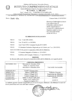 Comunicazione chiusura prefestivi a.s. 2014-2015