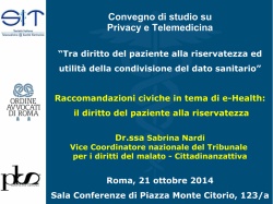il diritto del paziente alla riservatezza.