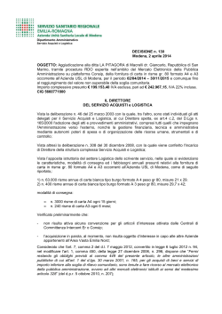 2014SAL-130 aggiudicazione Carta in Risme RDO La Pitagora