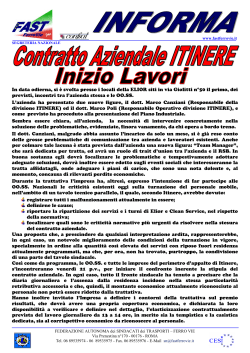 Contratto Aziendale ITINERE - Inizio Lavori