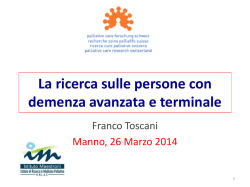 La ricerca sulle persone con demenza avanzata e terminale