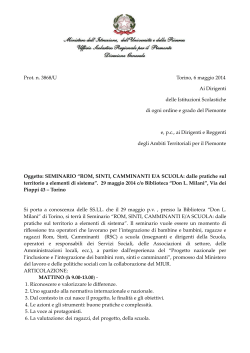 Nota prot. n. 3868 - Ufficio Scolastico Regionale Piemonte