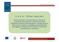 Vademecum tirocini ex DGR 42-7397 del 7/4/2014