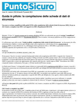 Guida in pillole: la compilazione delle schede di dati