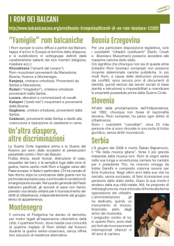 I ROM DEI BALCANI &ldquo;Famiglie&rdquo; rom balcaniche