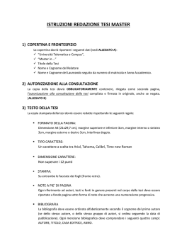 istruzioni redazione tesi master