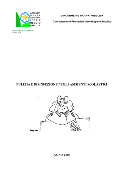 PULIZIA E DISINFEZIONE NEGLI AMBIENTI SCOLASTICI ANNO 2003