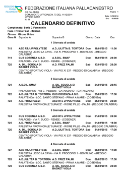 Vai al calendario - Reggio a Canestro