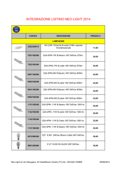 integrazione listino Neo Light 2014