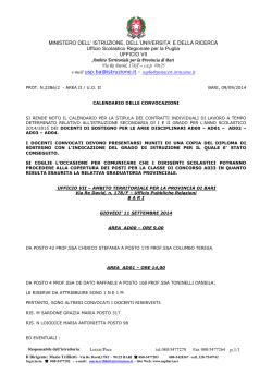 Nota n. 2286/2 del 9/9/2014 - Ambito Territoriale per la provincia di