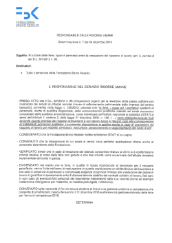 Determina gestione ferie 4/12/2014