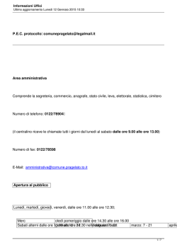 Informazioni Uffici - Comune di Pragelato