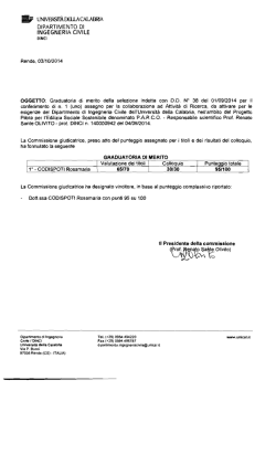 Graduatoria - Dipartimento di Ingegneria Civile