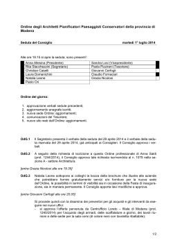 Verbale Consiglio del 1 luglio 2014