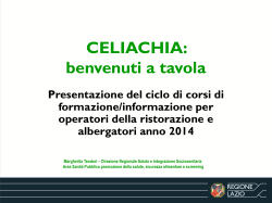 valutazione del gradimento - Associazione Italiana Celiachia (AIC