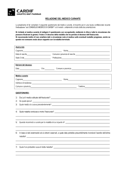 RELAZIONE DEL MEDICO CURANTE