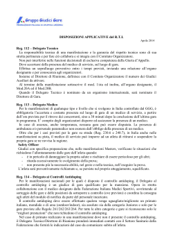 DISPOSIZIONI APPLICATIVE del R.T.I. Reg. 112 – Delegato