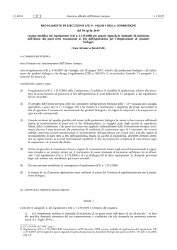 REGOLAMENTO DI ESECUZIONE (UE) N. 442