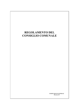 Regolamento del Consiglio Comunale