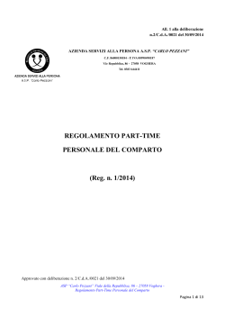 REGOLAMENTO PART-TIME PERSONALE DEL COMPARTO (Reg