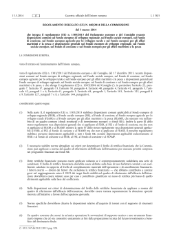 REGOLAMENTO DELEGATO (UE) N. 480/•2014