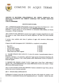 Disciplinare - Comune di Acqui Terme