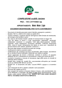 DOCUMENTI INDISPENSABILI PER TUTTI I