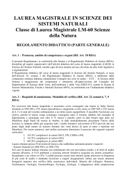 Regolamento didattico - Studenti e laureati