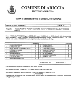 IA DI ROMA - Comune di Ariccia