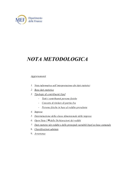 NOTA METODOLOGICA - Dipartimento delle Finanze