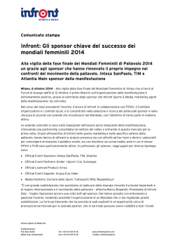 Infront: Gli sponsor chiave del successo dei mondiali femminili 2014