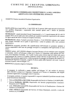 Indennit&agrave; di posizione annua lorda assegnata con Decreto del