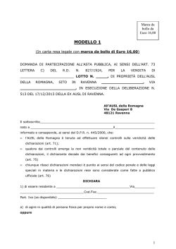 domanda partecipazione - asta 2014