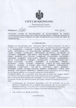 Ordinanza n. 15 - Comune di Squinzano