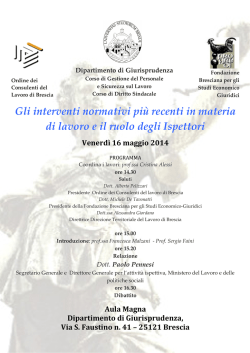 Locandina - Università degli Studi di Brescia