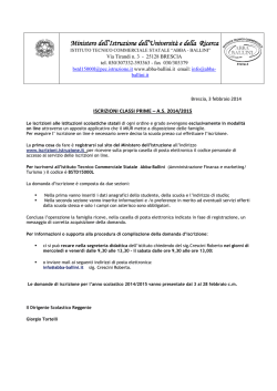 ISCRIZIONI A.S. 2014-2015
