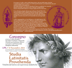 leggi il programma allegato - Pontificium Institutum Altioris Latinitatis