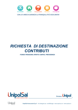 Richiesta destinazione contributi - Unipol Assicurazioni