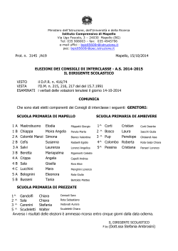 Prot. n. 3145 /A19 Mapello, 15/10/2014 ELEZIONI DEI CONSIGLI DI