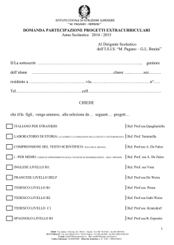 domanda partecipazione - ISIS Pagano
