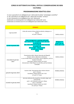 Calendario attività didattica - anno 2014 (Università di Padova)