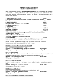 ANNO SCOLASTICO 2014-2015 COLLEGIO DOCENTI