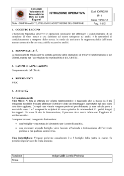 Istruzione per campionamento campioni