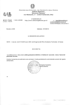 Decreto pubblicazione graduatorie
