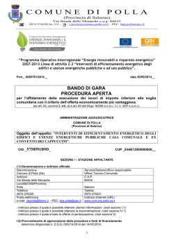Schema di bando di gara