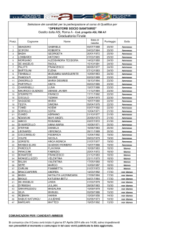 Graduatoria Finale Discenti OSS COD.PROG. ASL RM A/1