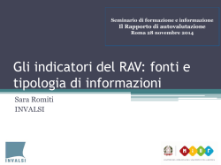 Gli indicatori del Rav