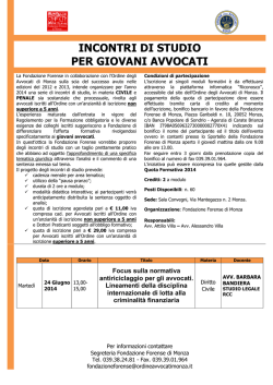INCONTRO DI STUDIO PER GIOVANI AVVOCATI